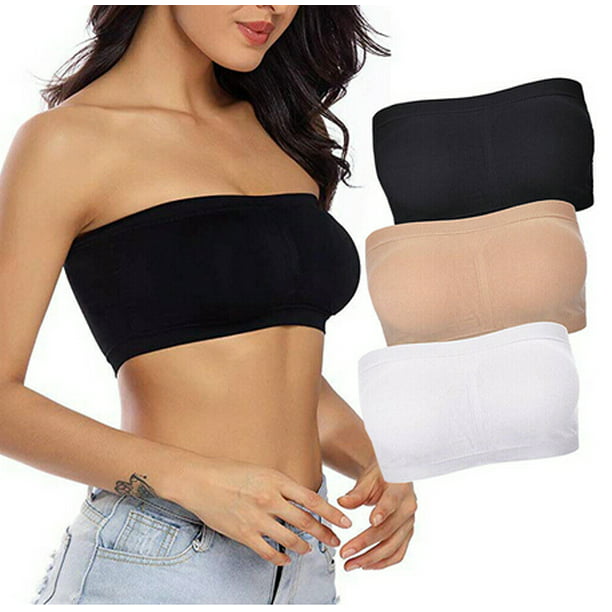 Tube Top Strapless Bra Invisible Underwear Wrapped Chest Color : A Cup, Size : 80cm Anti-Light 
